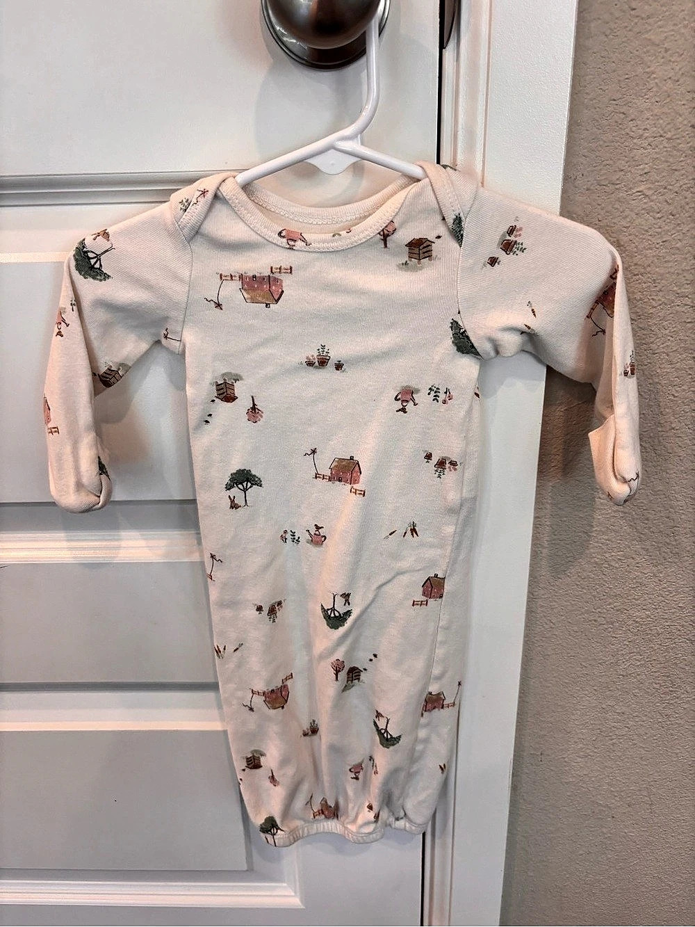 Two carter's Baby Pink Printed Gowns